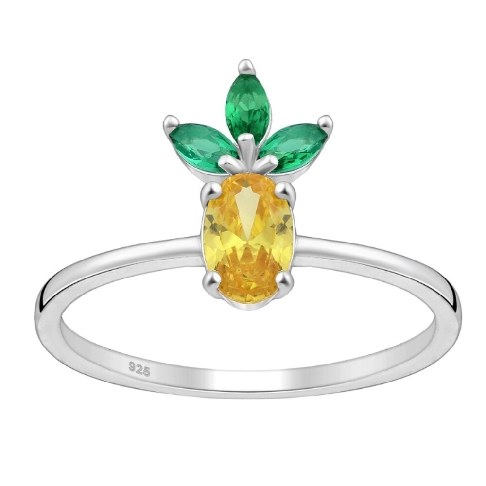 Sterling Silver & CZ Pineapple Ring